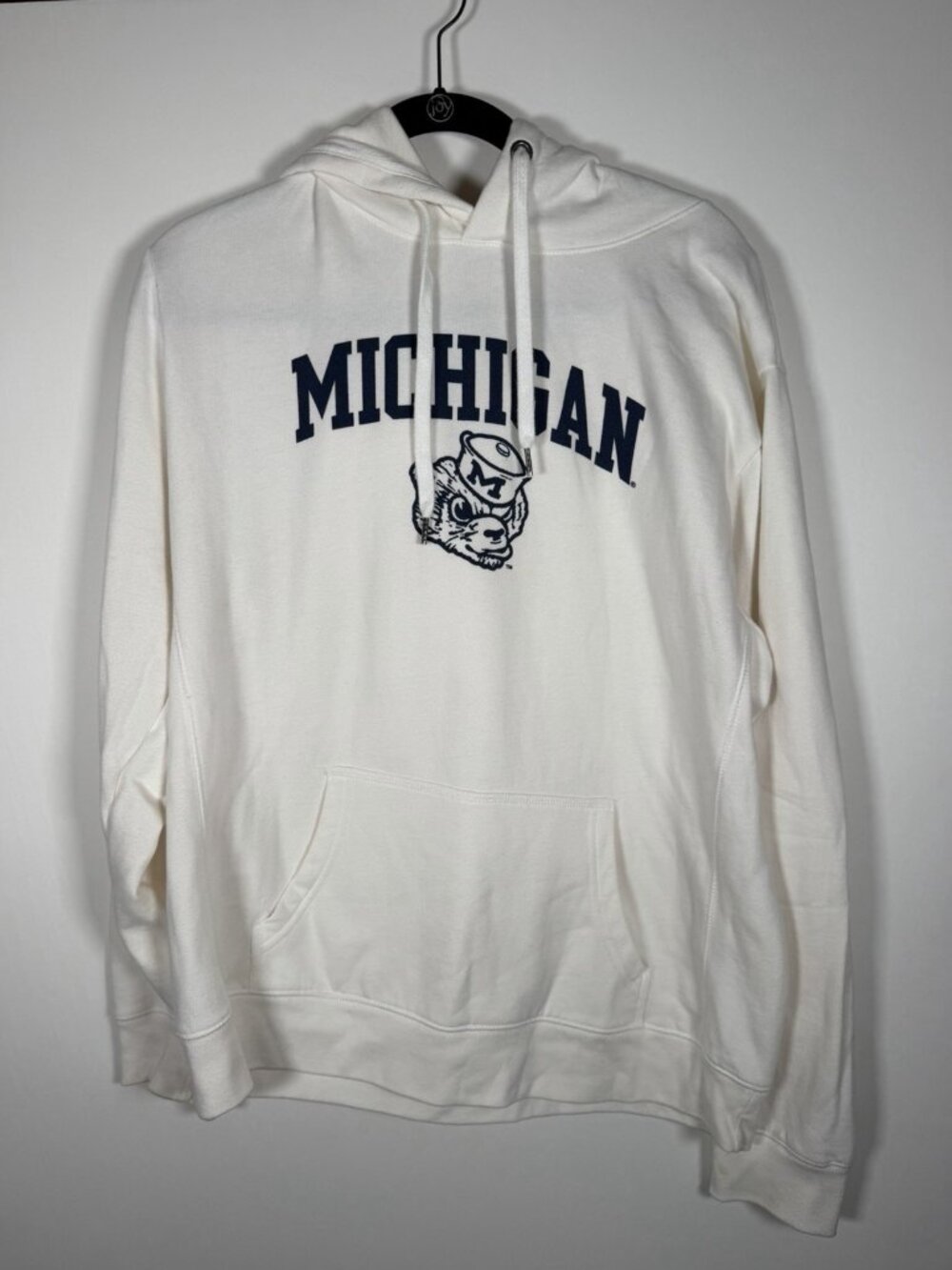 LEAGUE white hoodie Michigan Wolverines loungewear retro logo comfy XL